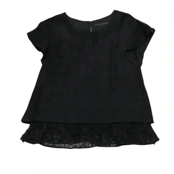 Olive des Olive Black Cap Sleeve Lace Ruffle Hem 
Size Medium - Picture 4 of 7